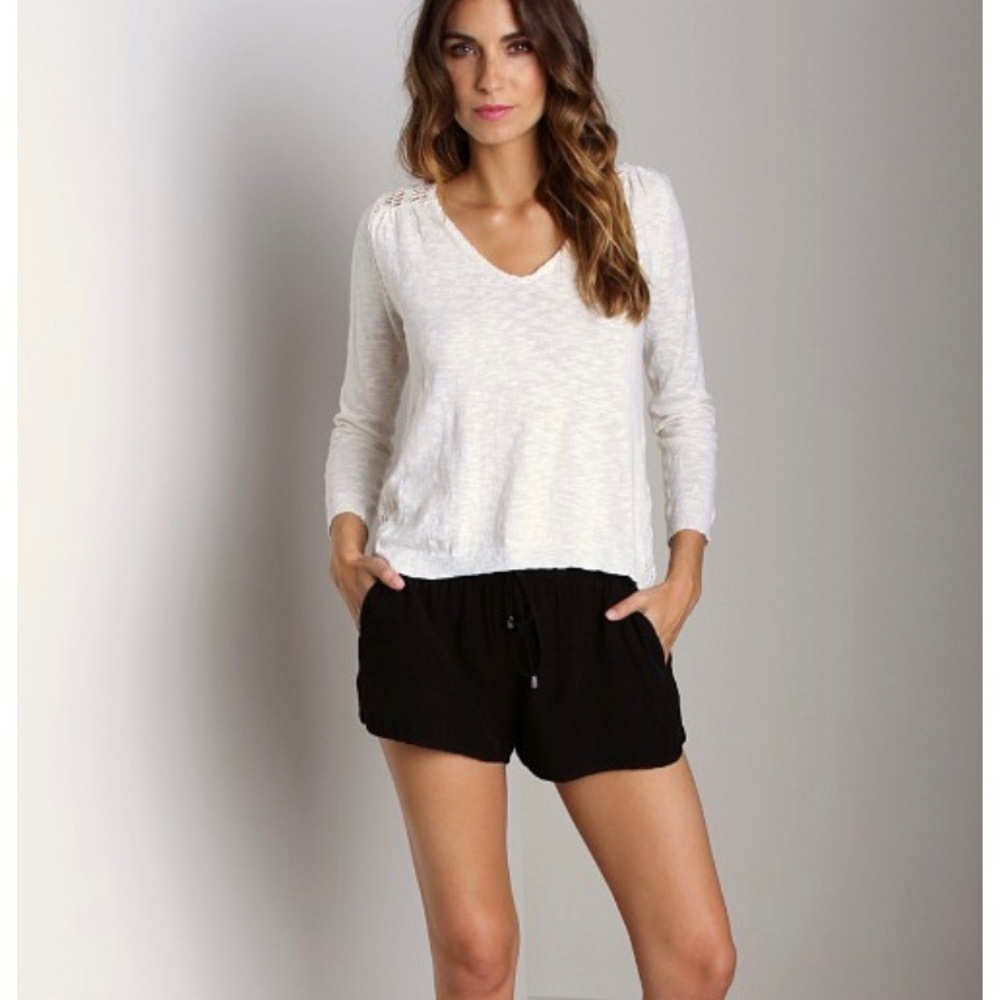Splendid Black Woven Dolphin Shorts Comfortable Drawstring Small